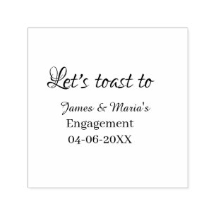 Laten we proosten op verlovingsfeest naam datum el  zelfinktende stempel