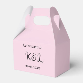 Laten we proosten op verlovingsnaam letter roze bedankdoosjes