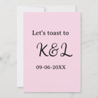 Laten we proosten op verlovingsnaam letter roze