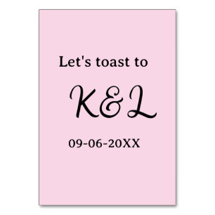 Laten we proosten op verlovingsnaam letter roze kaart