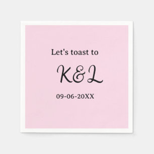 Laten we proosten op verlovingsnaam letter roze servet