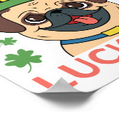 Laten we Pug Shamrock St. Patrick's Day opknappen Poster (Hoek)