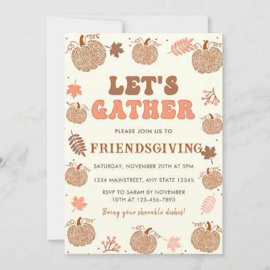 Laten we Pumpkin Friendsgiving verzamelen Kaart (Voorkant)