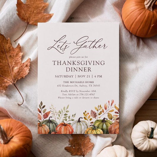 Laten we Pumpkin Thanksgiving Diner Verzamelen Kaart