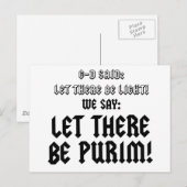 laten we purim zien briefkaart (Voorkant / Achterkant)