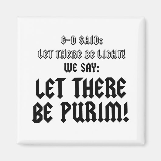 laten we purim zien magneet (Voorkant)