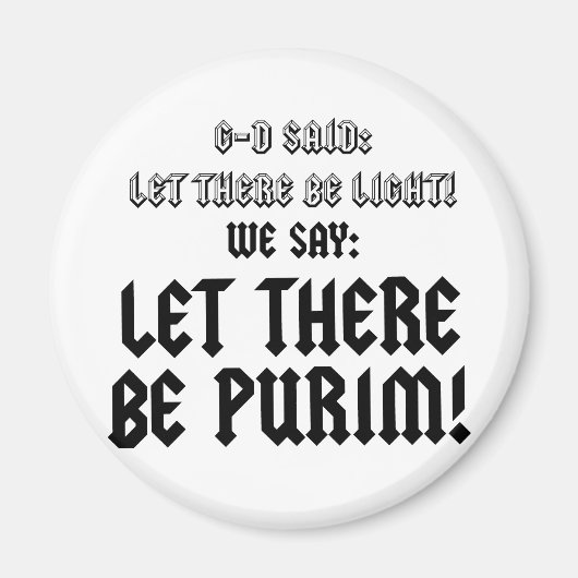 laten we purim zien magneet (Voorkant)
