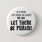 laten we purim zien ronde button 5,7 cm (Voorkant)