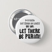 laten we purim zien ronde button 5,7 cm (Voorkant /achterkant)