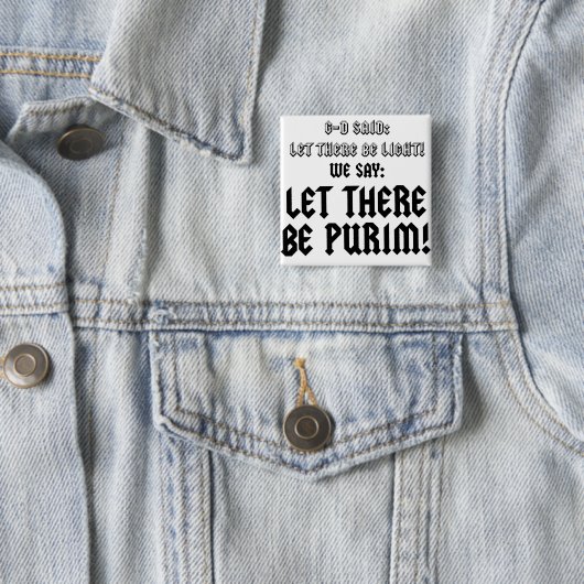 laten we purim zien vierkante button 5,1 cm (In situ)