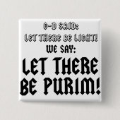 laten we purim zien vierkante button 5,1 cm (Voorkant)