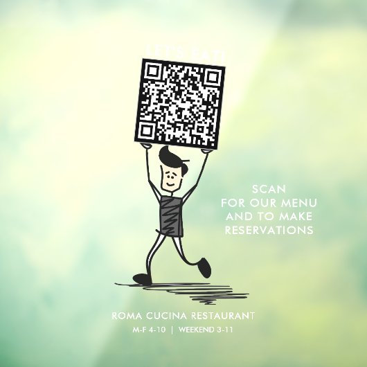 Laten we QR-code eten Raamsticker (Vel 3)