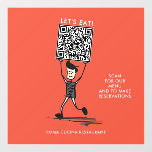 Laten we QR-code eten Raamsticker (Vel)