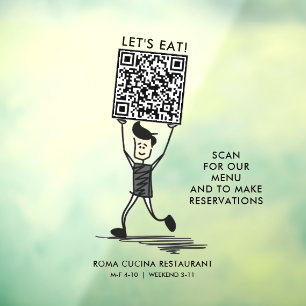 Laten we QR-code eten Raamsticker
