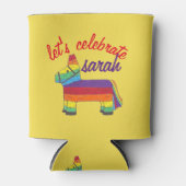 Laten we Rainbow Donkey Piñata Party Fiesta vieren Blikjeskoeler (Voorkant)