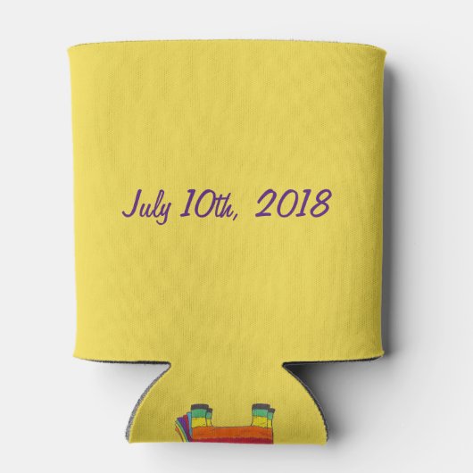 Laten we Rainbow Donkey Piñata Party Fiesta vieren Blikjeskoeler (Achterkant)