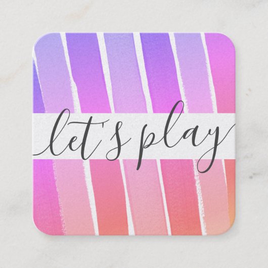 Laten we Rainbow Playdate Mmammie Calling Card afs Contactkaartje (Voorkant)