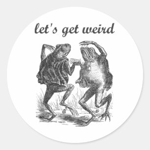 Laten we rare dansende kikkers krijgen Sprookje St Ronde Sticker