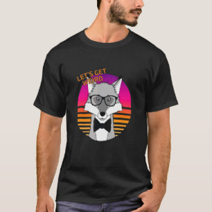 Laten we rare hipster vos met bril en boog t-shirt