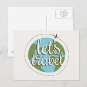 Laten we reizen briefkaart (Voorkant / Achterkant)