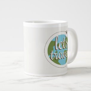 Laten we reizen grote koffiekop
