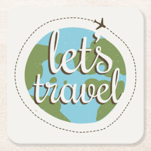 Laten we reizen kartonnen onderzetters