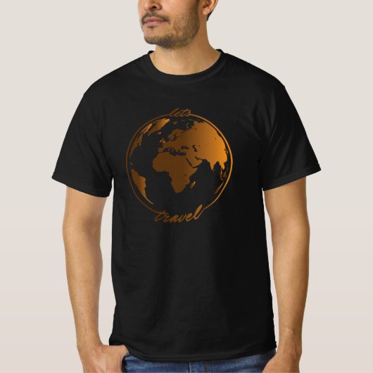 Laten we reizen | Travel Lover | WERELDKAART T-shirt (Voorkant)