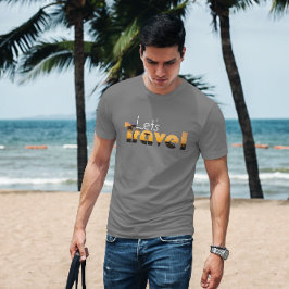 Laten we reizen Typo | Vakantie T-shirt | Vakantie