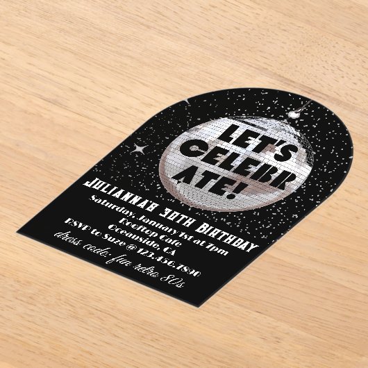 Laten we Retro 80s verjaardag vieren Acryl Uitnodigingen (Laagn)