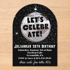 Laten we Retro 80s verjaardag vieren Acryl Uitnodigingen