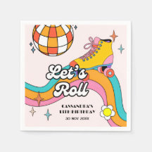 Laten we Retro Roller Schaats Meisje Verjaardag Ro