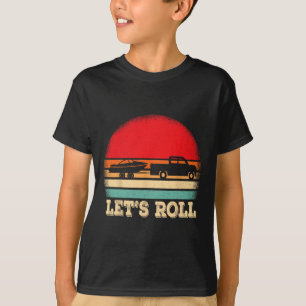 Laten we Retro Varend Boot Kapitein Rollen T-shirt