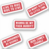 Laten we Ride (rood) Sticker (Voorkant)