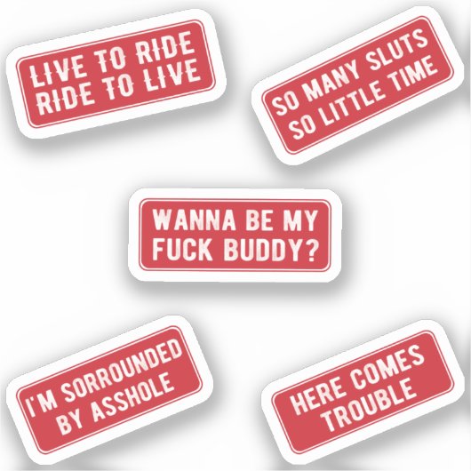 Laten we Ride (rood) Sticker (Voorkant)