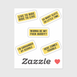 Laten we rijden (geel) sticker