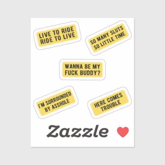 Laten we rijden (geel) sticker (Vel)