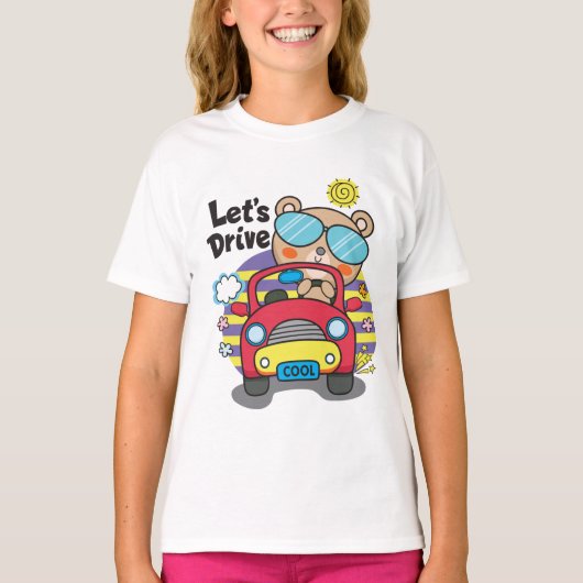 Laten we rijden Little Beer op auto grappig Schatt T-shirt (Voorkant)