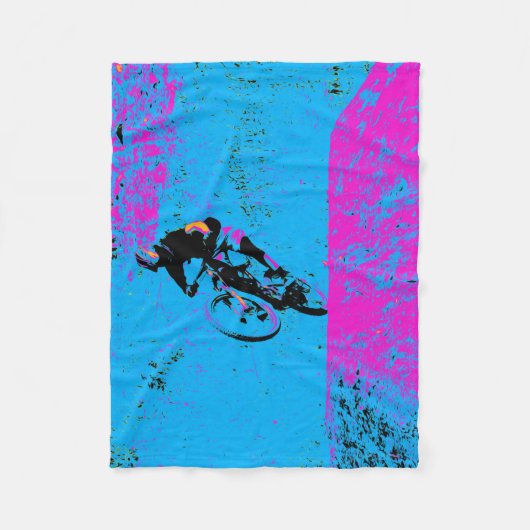 Laten we rijden! - mountainbiker fleece deken (Voorkant)