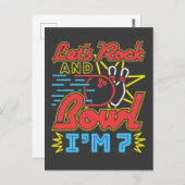 Laten we Rock and Bowl Ik ben 7 Briefkaart (Voorkant / Achterkant)