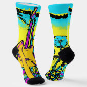 Laten we rock en roll - Music Instruments Socks Sokken (Gebogen)