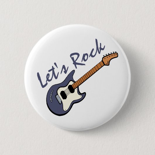 Laten we Rock Guitar Ronde Button 5,7 Cm (Voorkant)