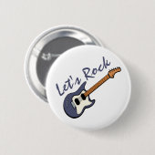 Laten we Rock Guitar Ronde Button 5,7 Cm (Voorkant /achterkant)