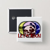 Laten we Rock halen Vierkante Button 5,1 Cm (Voorkant /achterkant)