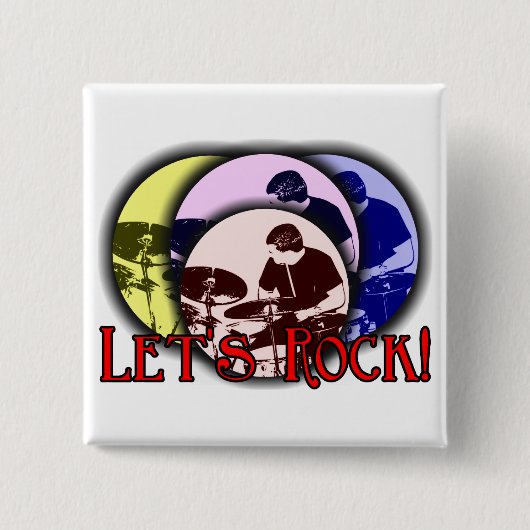Laten we Rock halen Vierkante Button 5,1 Cm (Voorkant)