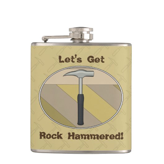 Laten we Rock Hammered krijgen! Logo Heupfles (Voorkant)