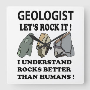 Laten we Rock IT Geoloog Vierkante Klok