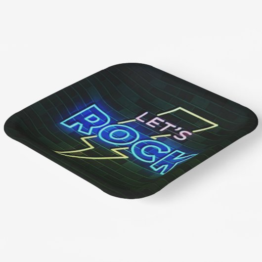 Laten we Rock Lightning Bolt 2 Papieren Bordje (Gebogen)