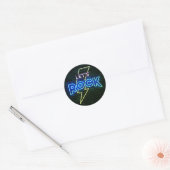 Laten we Rock Lightning Bolt 2 ronde Ronde Sticker (Envelop)