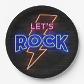 Laten we Rock Lightning Bolt Papieren Bordje (Voorkant)