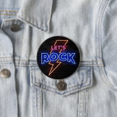 Laten we Rock Lightning Bolt Ronde Button 7,6 Cm (In situ)